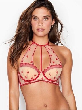 Victoria’s Secret Rare‎ Dream Angels Heart Appliqué Halter Neck Bra 34C